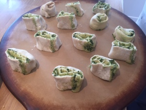 Pesto Pinwheels ready for baking